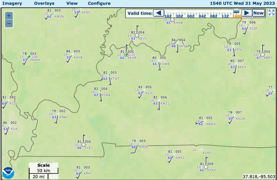 Figure 8-7. Station weather map from 1540 UTC May 31, 2023.