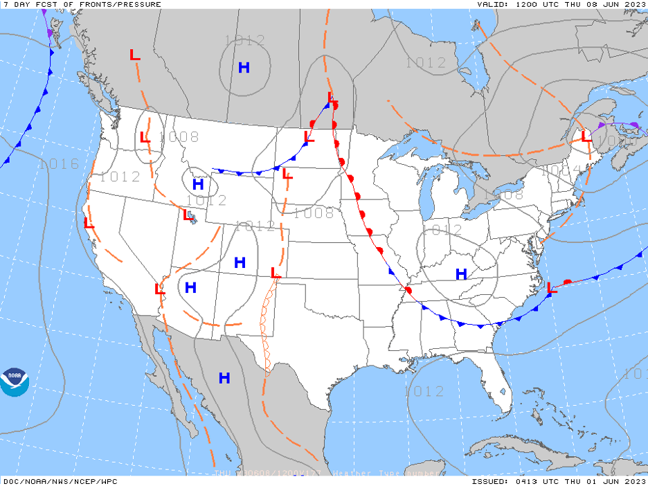 Figure 9-3. Seven-day prog for the United States.