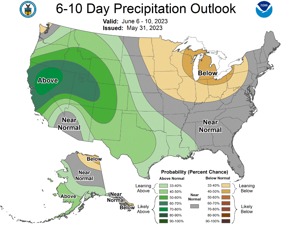 Figure 9-5. 6-10 day precipitation outlook for the United States.