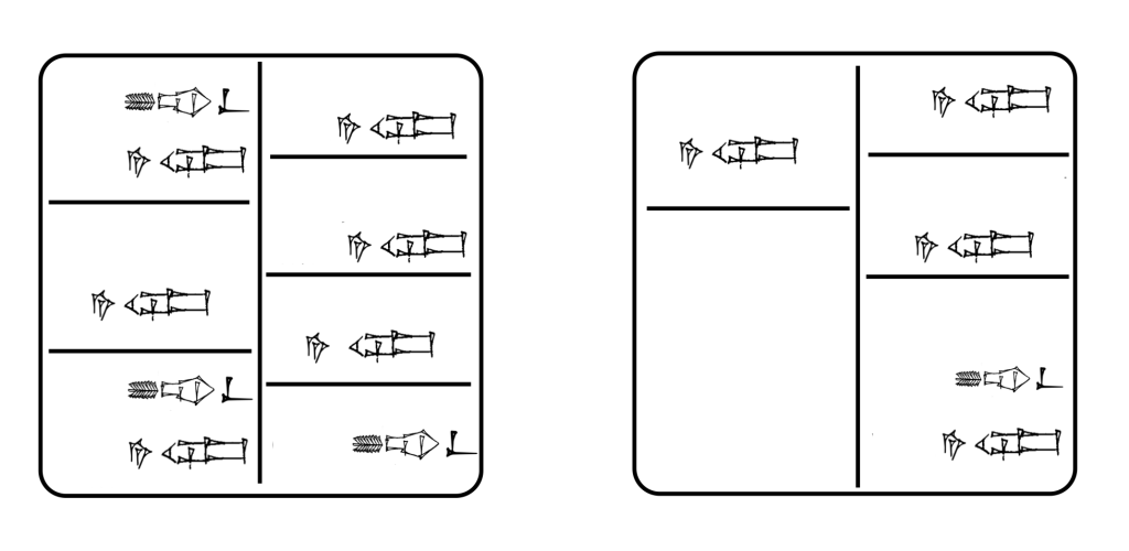 The same image as TM75G, but with all of the Eblaite numerals deleted.
